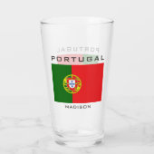 Individuelle Name Portugese Flag Glas (Rückseite)