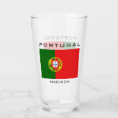Individuelle Name Portugese Flag Glas (Vorderseite)