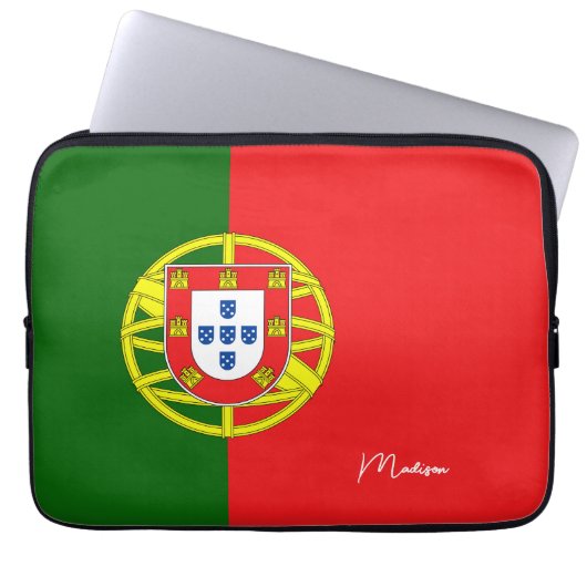 Individuelle Name Portugese Flag Laptopschutzhülle (Vorderseite)