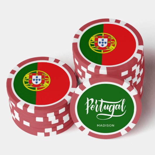 Individuelle Name Portugese Flag Pokerchips (Stapel)