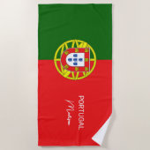 Individuelle Name Portugese Flag Strandtuch (Vorderseite)