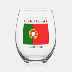 Individuelle Name Portugese Flag Weinglas Ohne Stiel