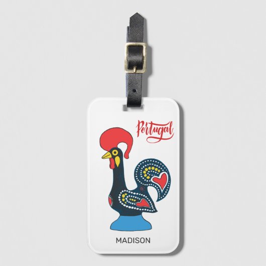 Individuelle Name Portugese Rooster Gepäckanhänger (Vorderseite Vertikal)