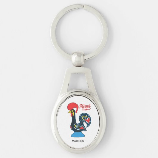 Individuelle Name Portugese Rooster Schlüsselanhänger (Vorderseite)