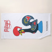 Individuelle Name Portugese Rooster Strandtuch (Vorderseite)