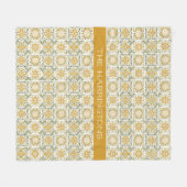 Individuelle Name Portugese Tiles Pattern Fleecedecke (Vorderseite (Horizontal))