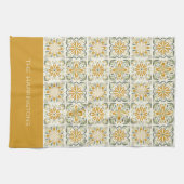 Individuelle Name Portugese Tiles Pattern Geschirrtuch (Horizontal)
