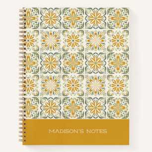 Individuelle Name Portugese Tiles Pattern Notizblock