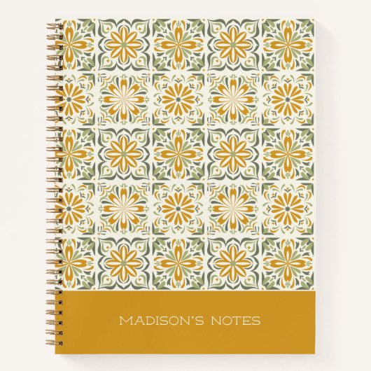 Individuelle Name Portugese Tiles Pattern Notizblock (Vorderseite)