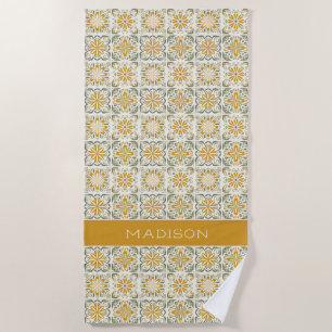 Individuelle Name Portugese Tiles Pattern Strandtuch