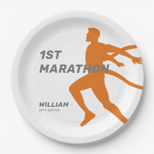 Individuelle Name Post Marathon Celebration Party Pappteller (Vorderseite)