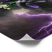 Individuelle Name Poster für grüne und Lila Monste (Ecke)