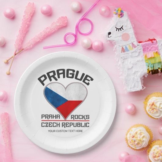 Individuelle Name PRAGUE Pappteller (Party)