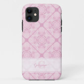 Individuelle Name Preppy in Pink Mandala Diamond g Case-Mate iPhone Hülle (Rückseite)