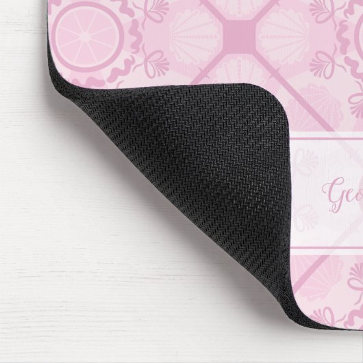 Individuelle Name Preppy in Pink Mandala Diamond g Mousepad (Ecke)