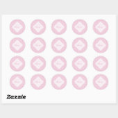 Individuelle Name Preppy in Pink Mandala Diamond g Runder Aufkleber (Blatt)