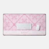 Individuelle Name Preppy in Pink Mandala Diamond g Schreibtischunterlage (Tastatur & Maus)