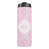 Individuelle Name Preppy in Pink Mandala Diamond g Thermosbecher (Vorderseite)