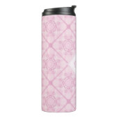 Individuelle Name Preppy in Pink Mandala Diamond g Thermosbecher (Nach links gedreht)
