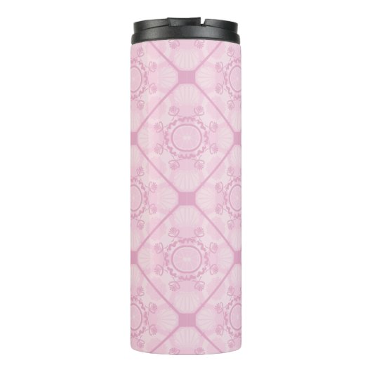 Individuelle Name Preppy in Pink Mandala Diamond g Thermosbecher (Rückseite)