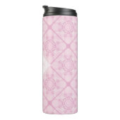 Individuelle Name Preppy in Pink Mandala Diamond g Thermosbecher (Nach rechts gedreht)