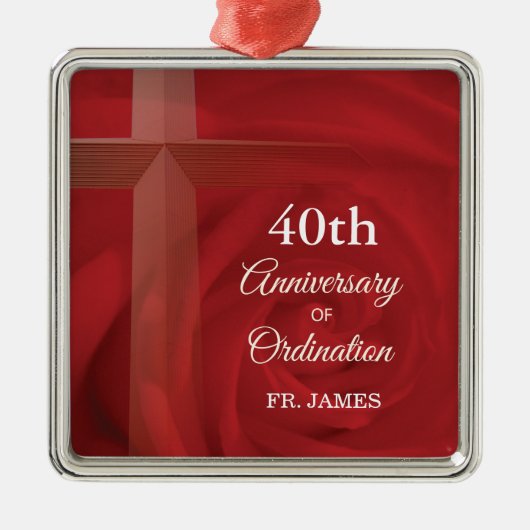 Individuelle Name Priester Anniversary Ordination Silbernes Ornament (Vorne)