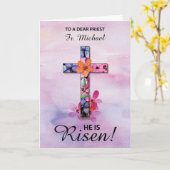 Individuelle Name Priester Ostern Er ist Rised Cro Karte (Gelbe Blume)