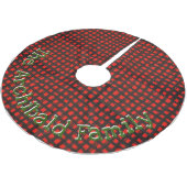 Individuelle Name Primitive Red&Blk Buffalo Karo K Polyester Weihnachtsbaumdecke (Schrägansicht)