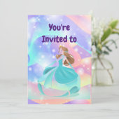 Individuelle Name Princess Birthday Party Einladung (Stehend Vorderseite)
