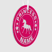 Individuelle Name-Prinzessin Rainbow Pink Ornament (Vorderseite)