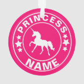 Individuelle Name-Prinzessin Rainbow Pink Ornament (Rückseite)