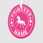 Individuelle Name-Prinzessin Rainbow Pink Ornament (Vorderseite)