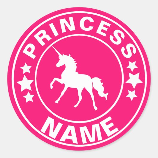 Individuelle Name-Prinzessin Rainbow Pink Sticker (Vorderseite)