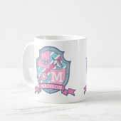 Individuelle Name Prinzessin Wappen pink blau Madi Kaffeetasse (Vorderseite Links)