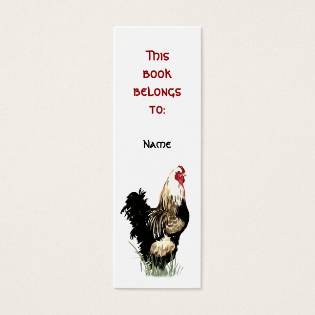 Individuelle Name Proud Farm Rooster-Lesezeichen (Vorderseite)