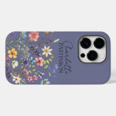 Individuelle Name Pruple Gray Botanische Wildblume Case-Mate iPhone Hülle (Rückseite (Horizontal))