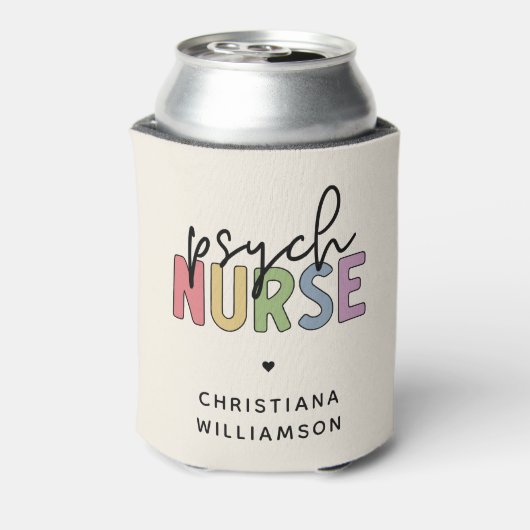 Individuelle Name Psych Nurse | Psychiatrische Kra Dosenkühler (Kanne Rückseite)