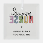 Individuelle Name Psych Nurse | Psychiatrische Kra Ornament Aus Glas (Rückseite)