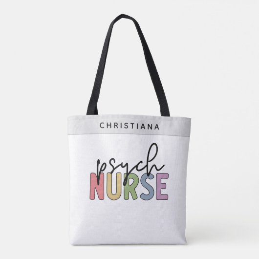 Individuelle Name Psych Nurse | Psychiatrische Kra Tasche (Rückseite)