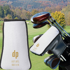 Individuelle Name-Putter aus weißem Leder Golf Headcover