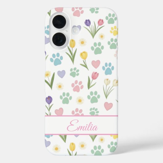 Individuelle Name PW Print & Hearts Handy-Fall Case-Mate iPhone Hülle (Rückseite)