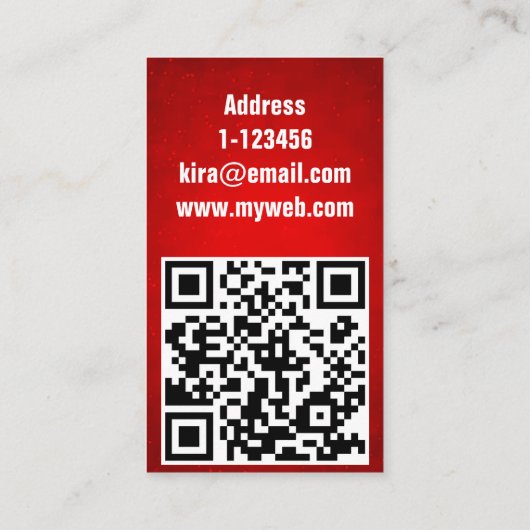 Individuelle Name QR-Code beruflich Visitenkarte (Rückseite)