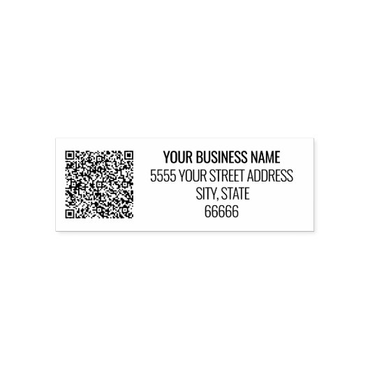 Individuelle Name QR Code Info Adresse Selbstfarbi Permastempel (Design)