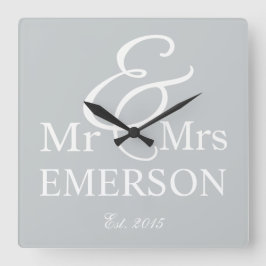 Individuelle Name Quadratische Wanduhr