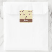 Individuelle Name Quadratischer Aufkleber (Tasche)