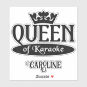 Individuelle Name Queen of Karaoke Aufkleber (Blatt)