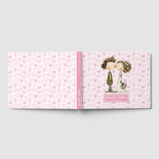 Individuelle Name Quirky Wedding Gästebuch (Voll)