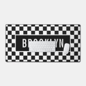 Individuelle Name Racing Checkerboard Muster Class Schreibtischunterlage (Tastatur & Maus)