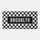 Individuelle Name Racing Checkerboard Muster Class Schreibtischunterlage (Vorderseite)