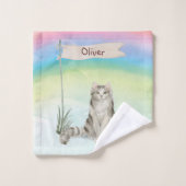 Individuelle Name Ragamuffin Katze Pet Badhandtuch Set (Waschlappen)